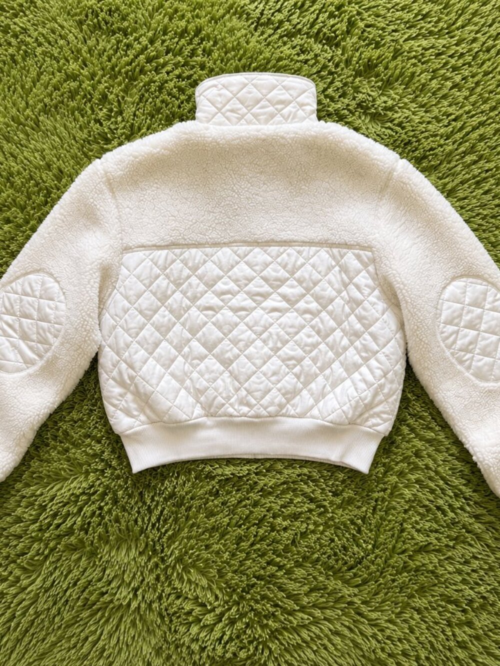 Alo Yoga Sherpa Bomber Jacket NWT White Multi Size S/M - Picture 3 of 10